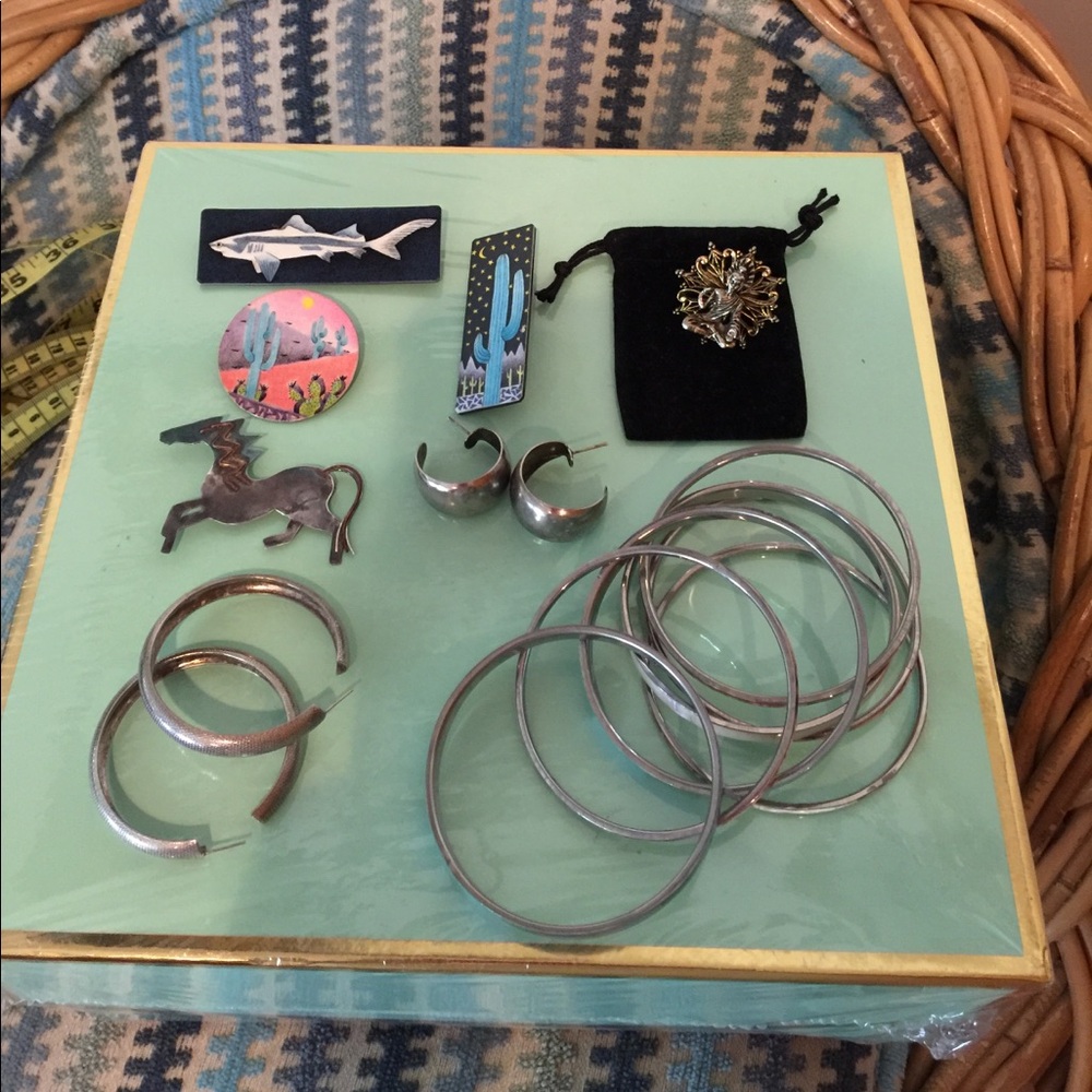 8 Piece Pins, Ring Bracket, Earrings
